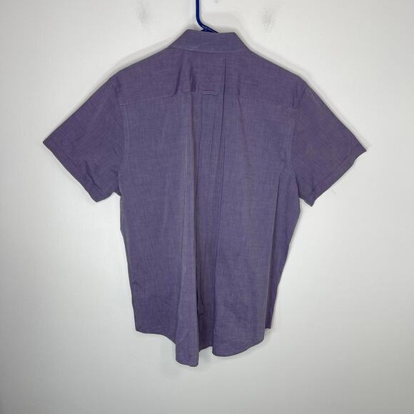 Express button up shirt men's XL violet purple with gray trim casual un tucked - Picture 10 of 13